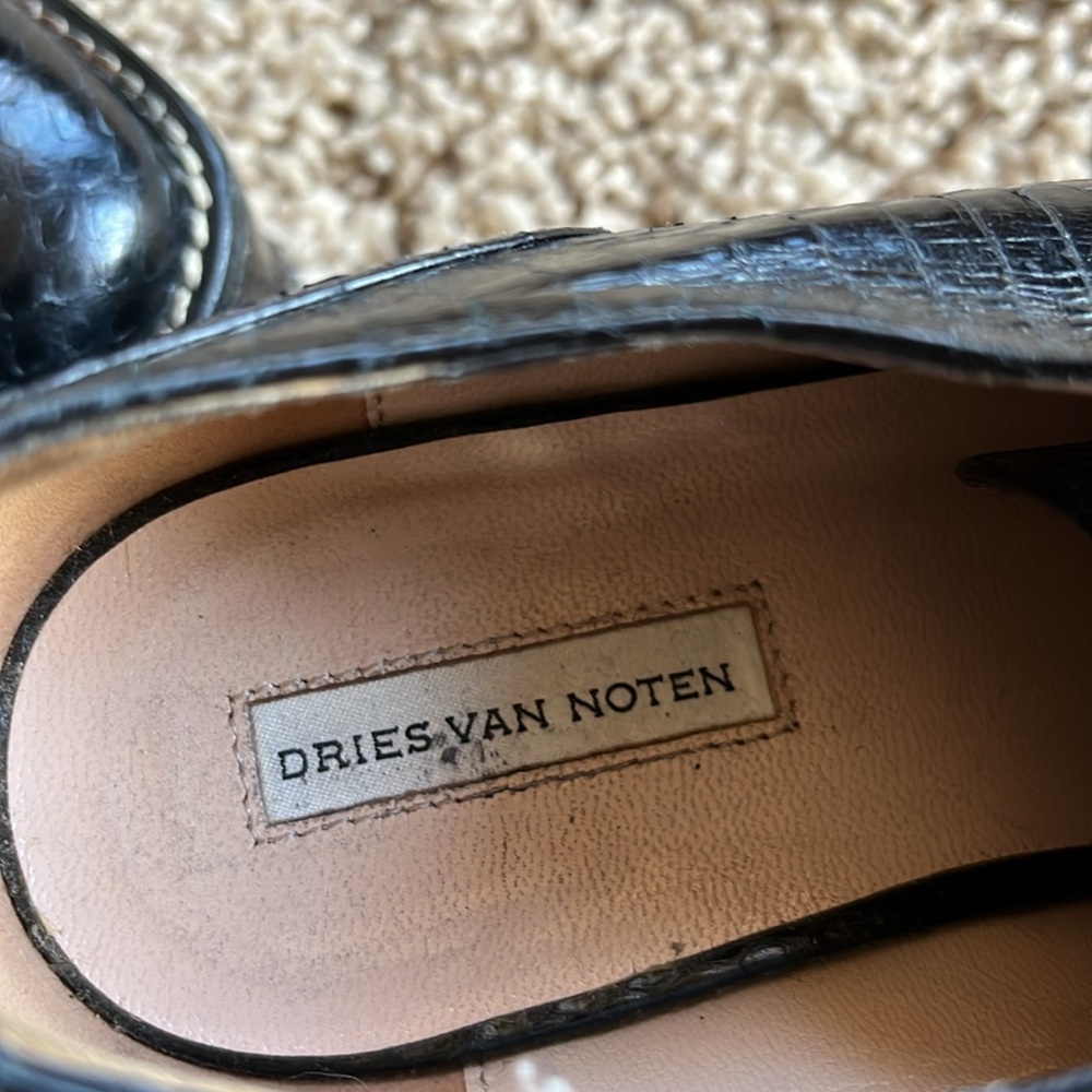 Black Crocodile Pattern Women's Platform Oxford S… - image 4